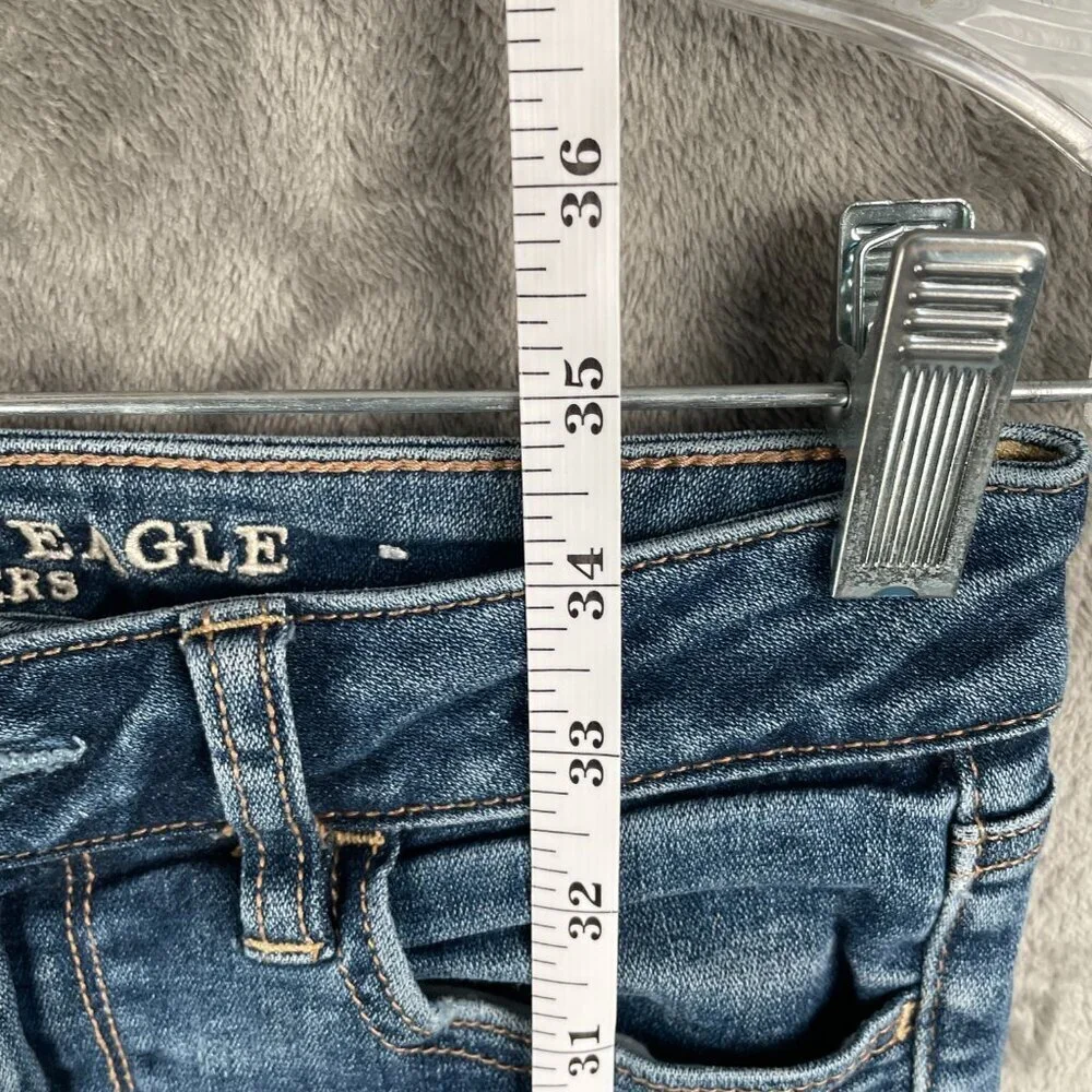 American Eagle Super Stretch X Skinny Jeans Womens 0 Short Distressed Ripped Y2K